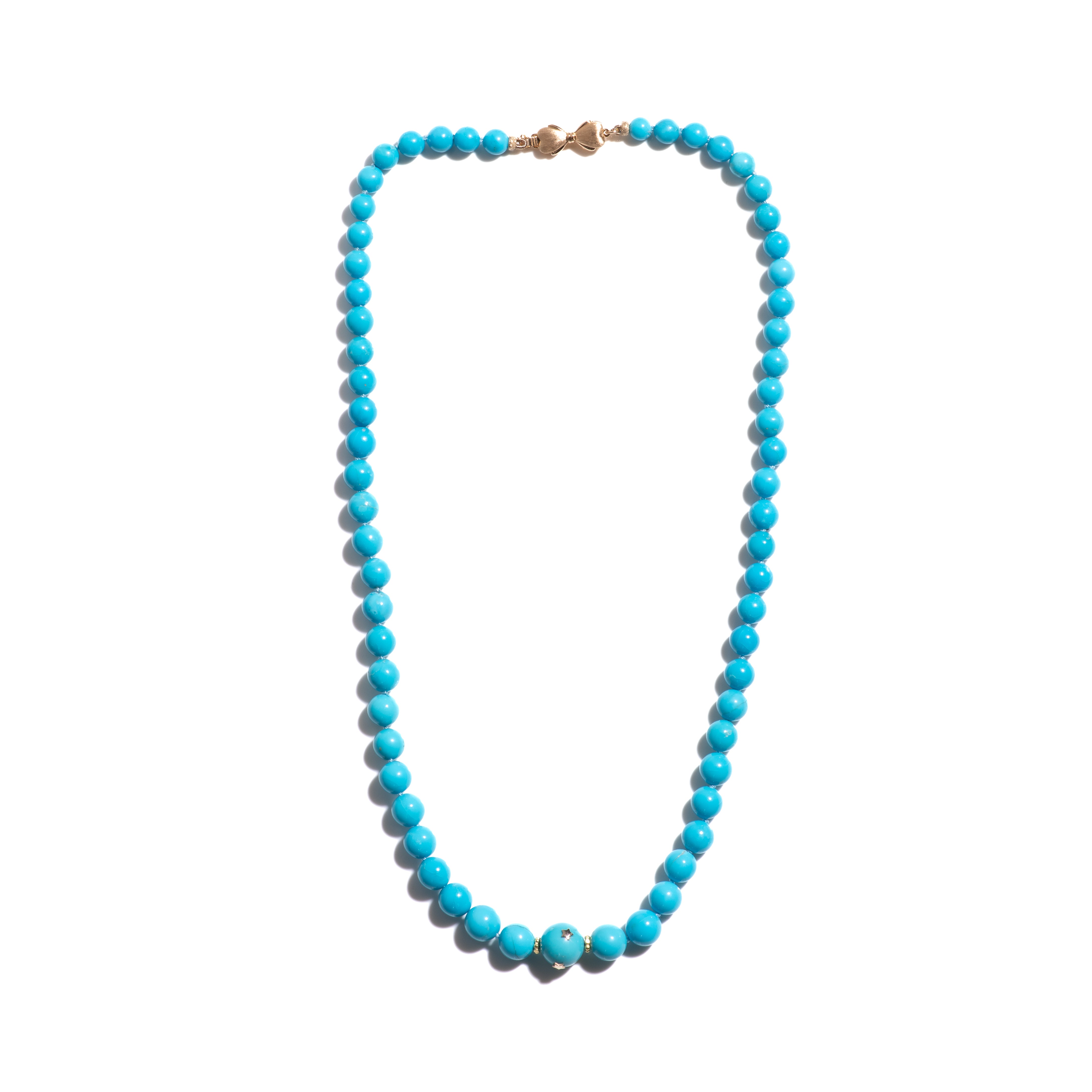 Genuine Sleeping Beauty Turquoise 14K Gold Necklace