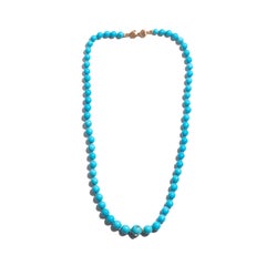 Genuine Sleeping Beauty Turquoise 14K Gold Necklace