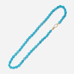 Genuine Sleeping Beauty Turquoise 18K Gold Necklace