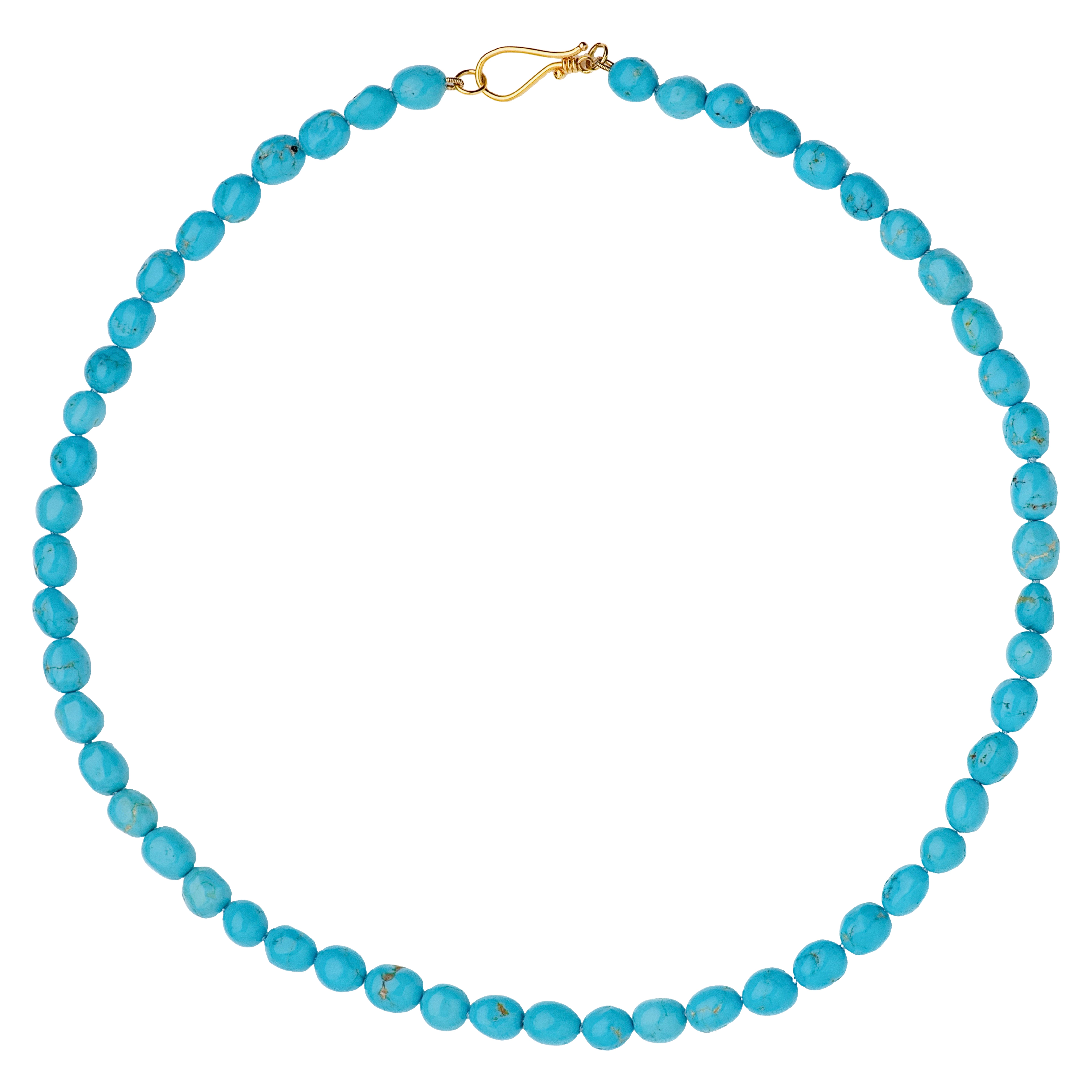 Collana in oro 18 carati con turchese autentico della Bella Addormentata