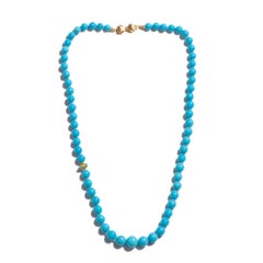 Genuine Sleeping Beauty Turquoise 18K Gold Necklace