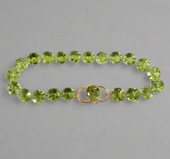 Genuine sparkling green Peridot 14K Yellow Gold Bracelet