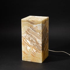 Genuine Square Banded Onyx Desk Lamp from Mexico