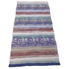 Genuine Swedish rag rug hand woven Folk art  rustic  country