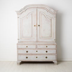 Genuine Swedish Rococo Cabinet from the Late 1700s, Made by Hand in Solid Pine
