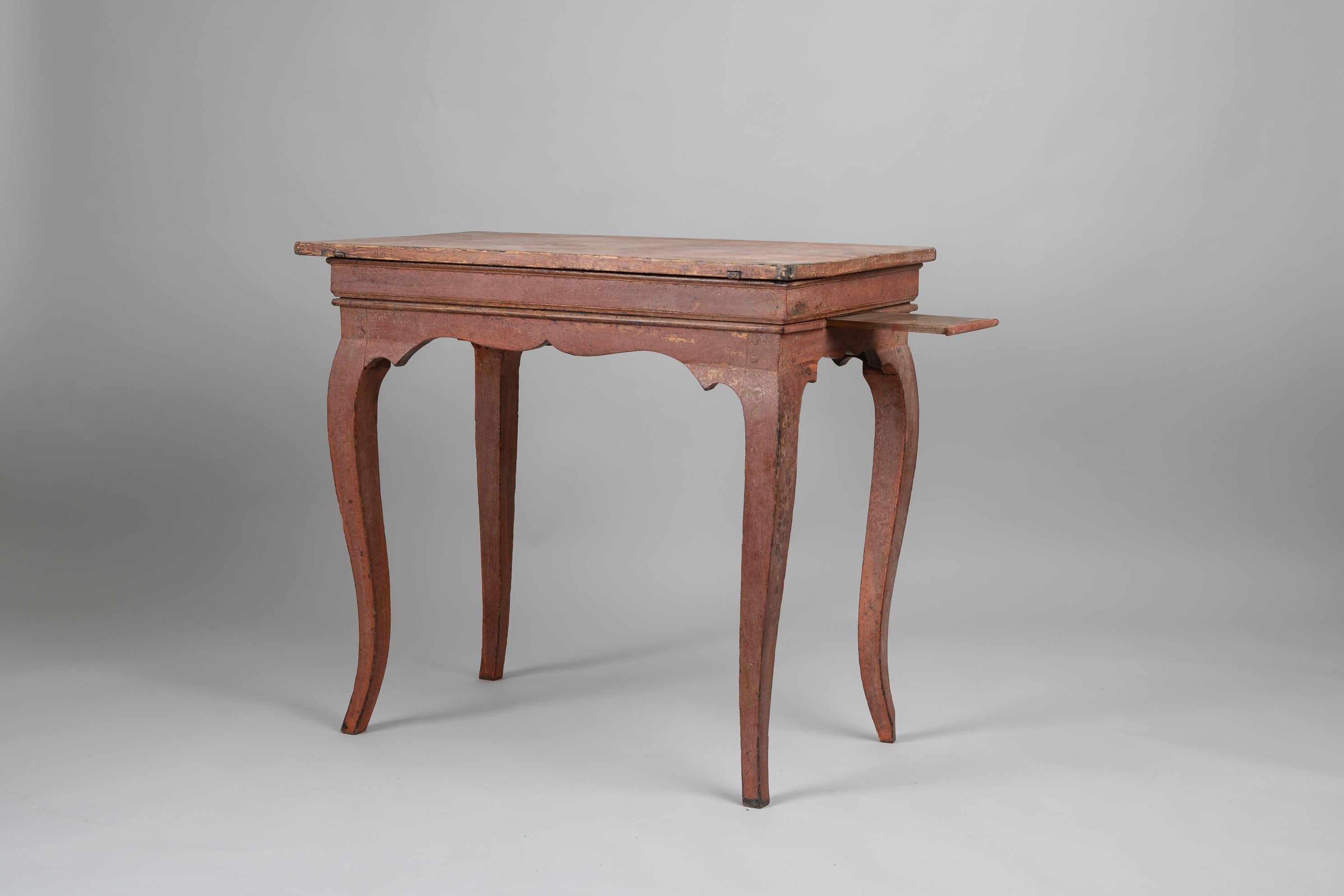 Hand-Crafted Genuine Swedish Rococo Table with Candle Trays