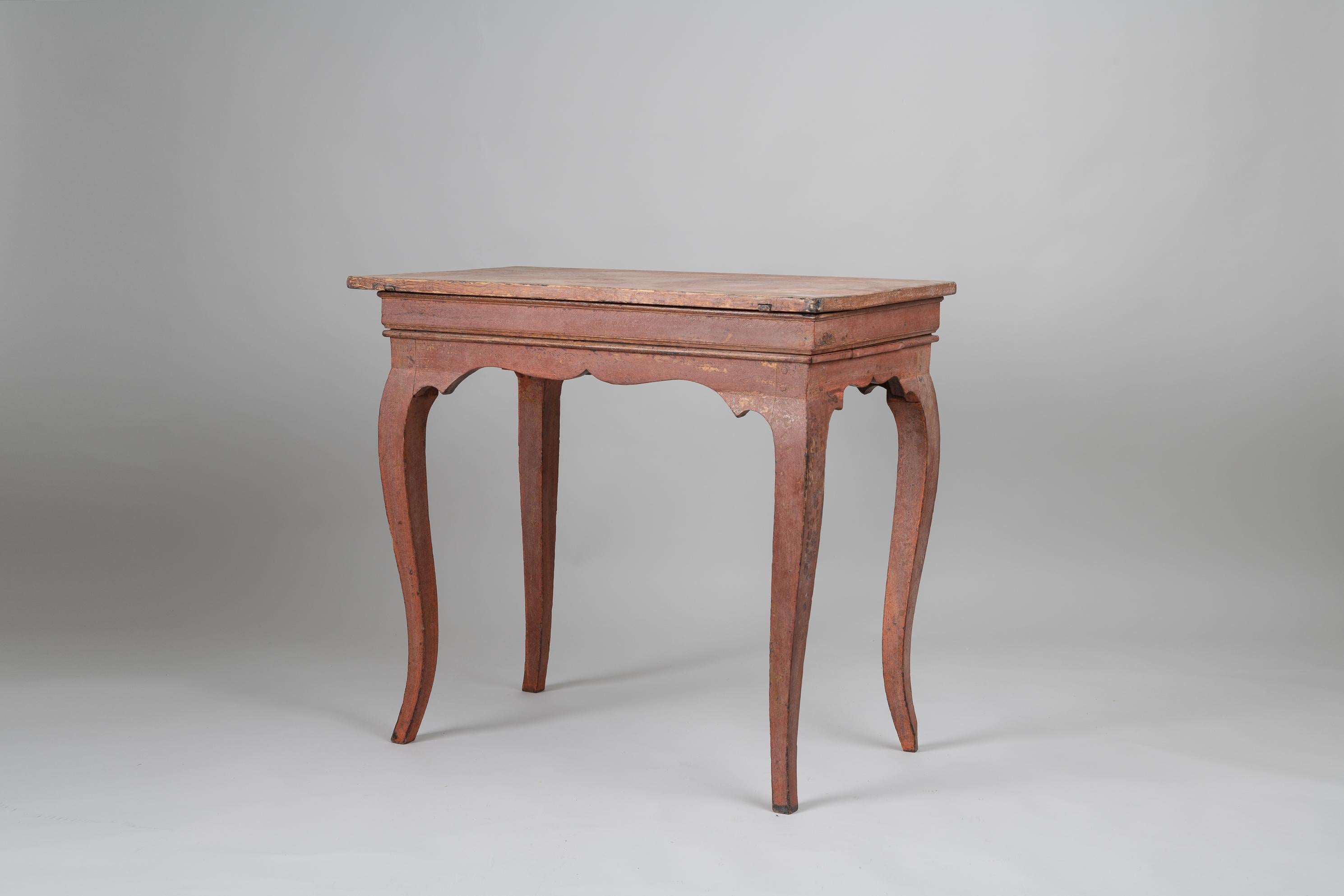 Pine Genuine Swedish Rococo Table with Candle Trays