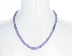 Genuine Tanzanite Smooth Beads Necklace, Toggle Clasp