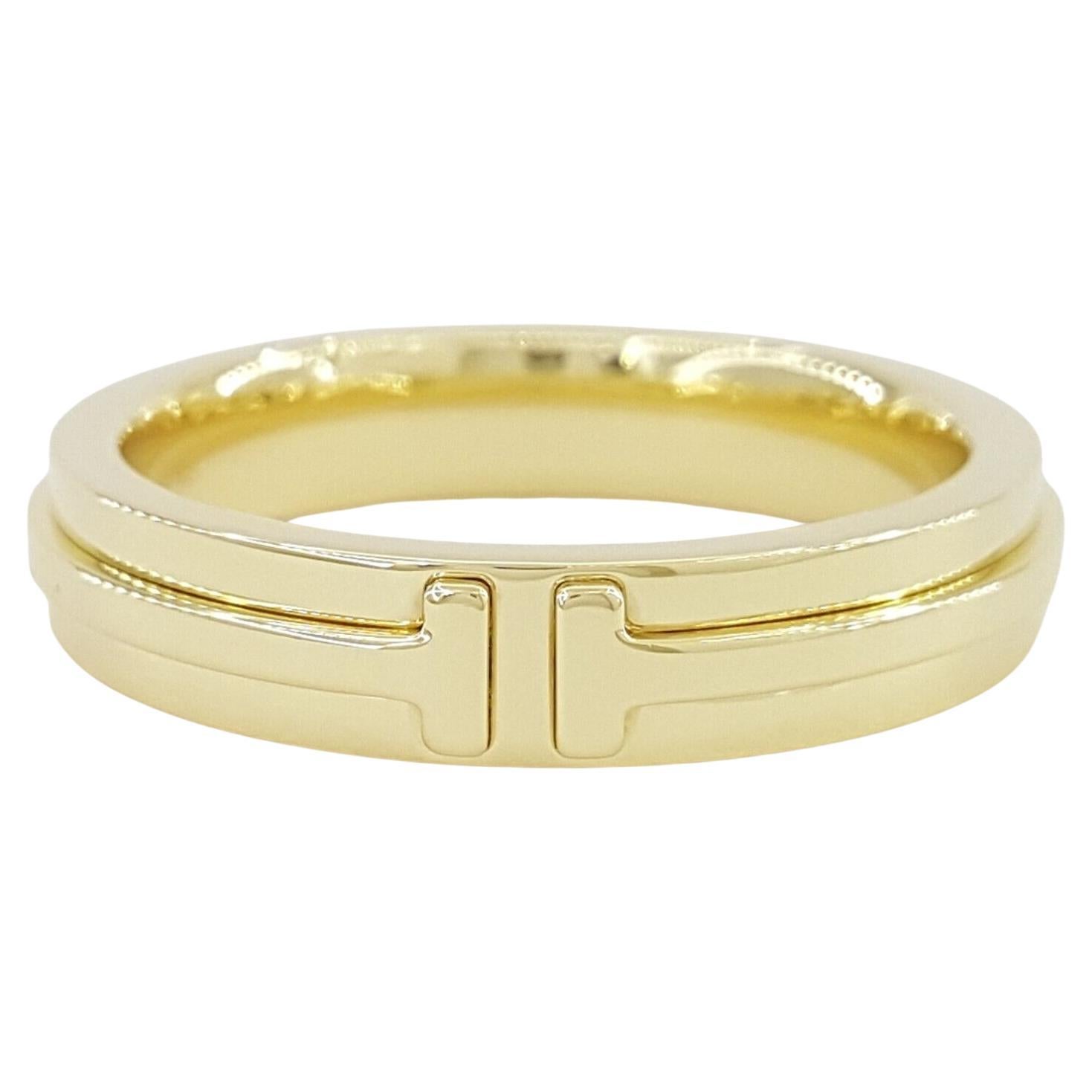 Genuine Tiffany & Co. T Ring  18K Yellow Gold Narrow Ring 
