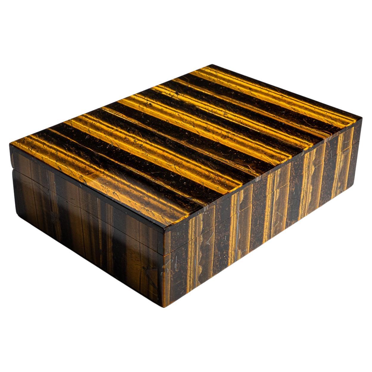 Genuine Tiger's Eye Jewelry Box from Africa (2.15 lbs) 