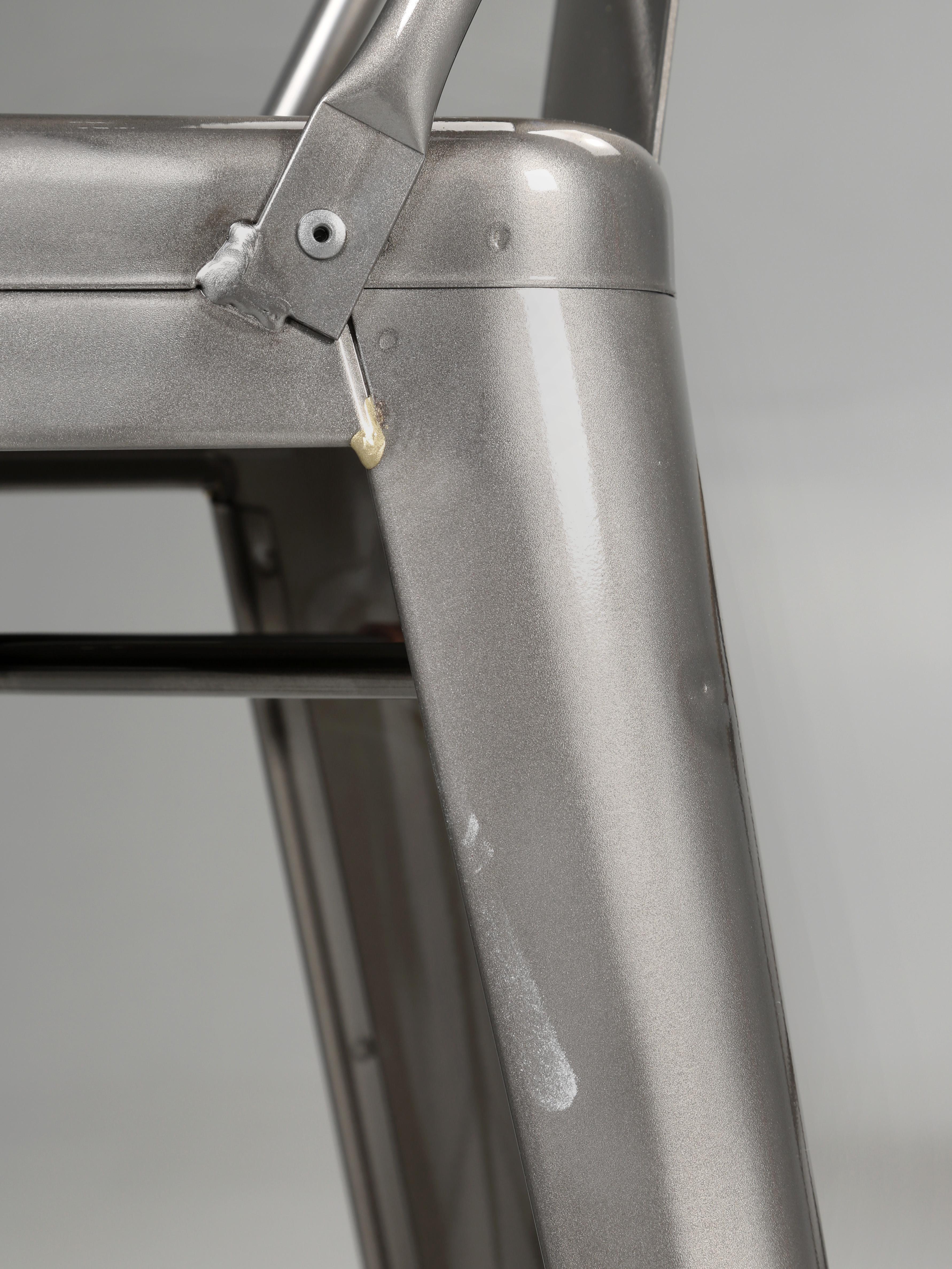 Genuine Tolix French Counter Stools in Clear-Coated Steel Several Sets Available 5