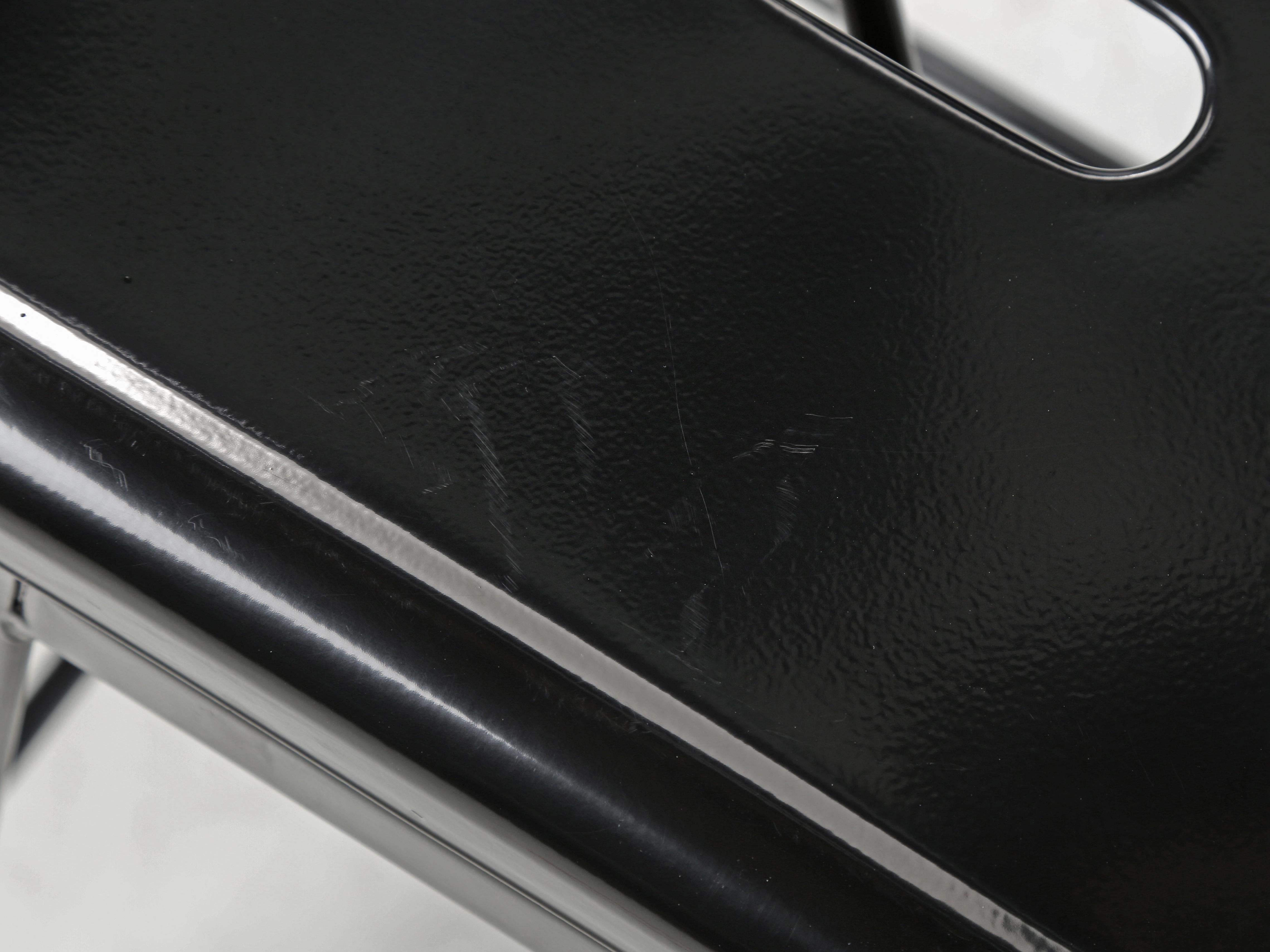 Genuine French Tolix Glossy Black Steel Counter Stools Set of (4) More Available 3