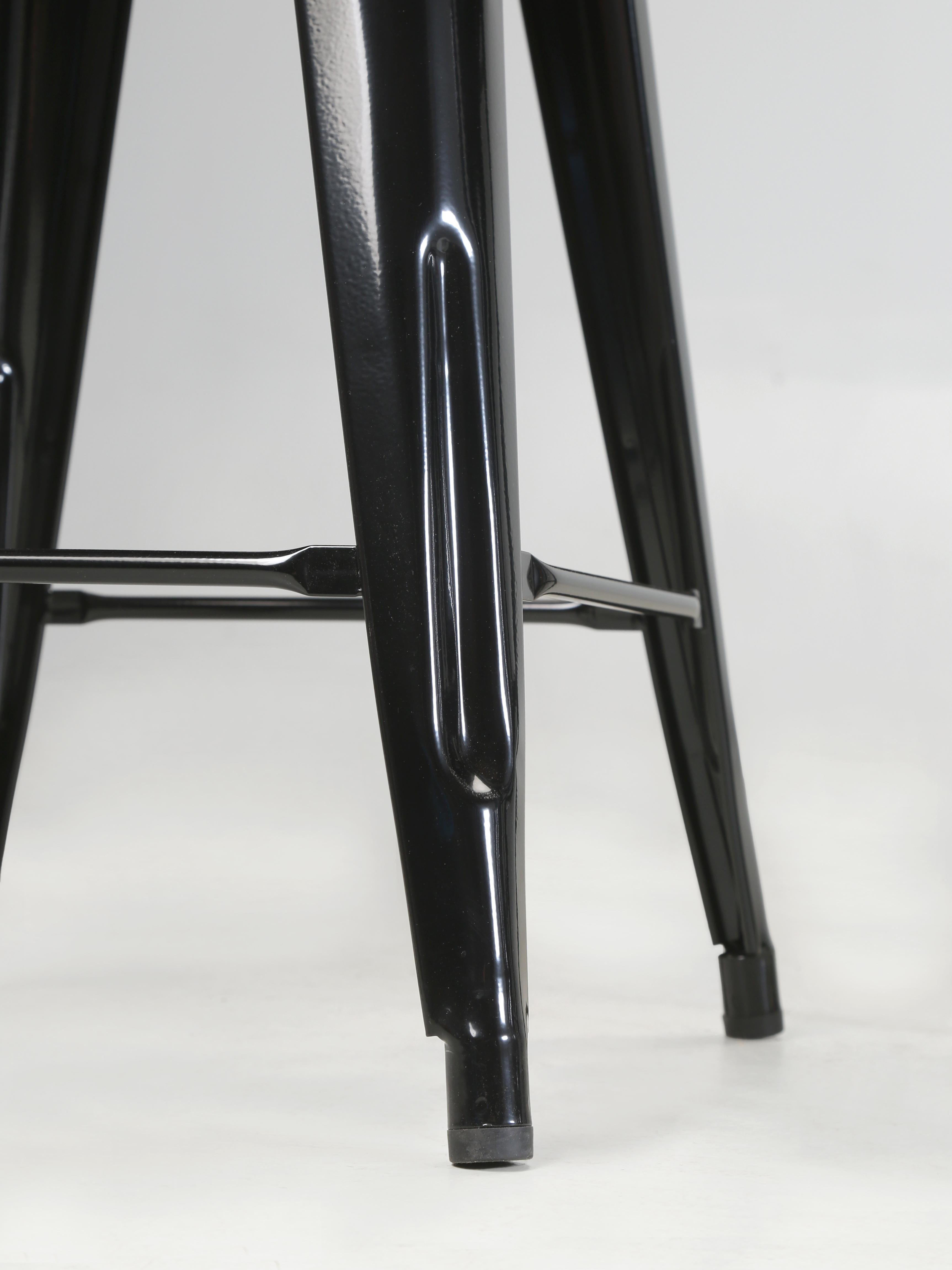 Genuine French Tolix Glossy Black Steel Counter Stools Set of (4) More Available 5