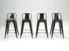 Genuine French Tolix Glossy Black Steel Counter Stools Set of (4) More Available