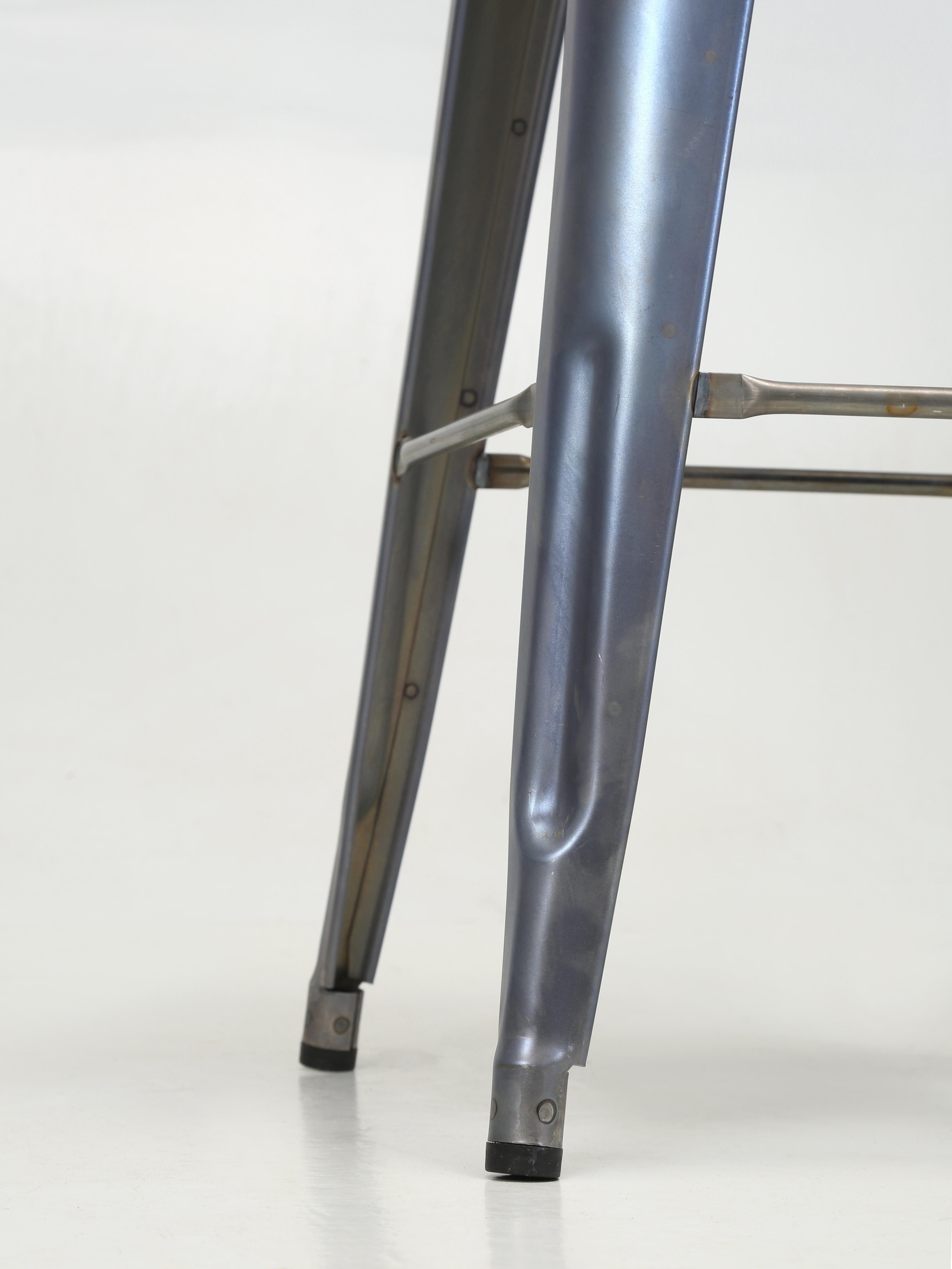 Genuine Tolix Steel Bar Height Stools in a Blue Wash (46) Currently Available 3