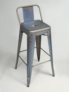Genuine Tolix Steel Bar Height Stools in a Blue Wash (46) Currently Available