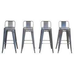 Genuine Tolix Steel Bar Height Stools in a Blue Wash (46) Currently Available