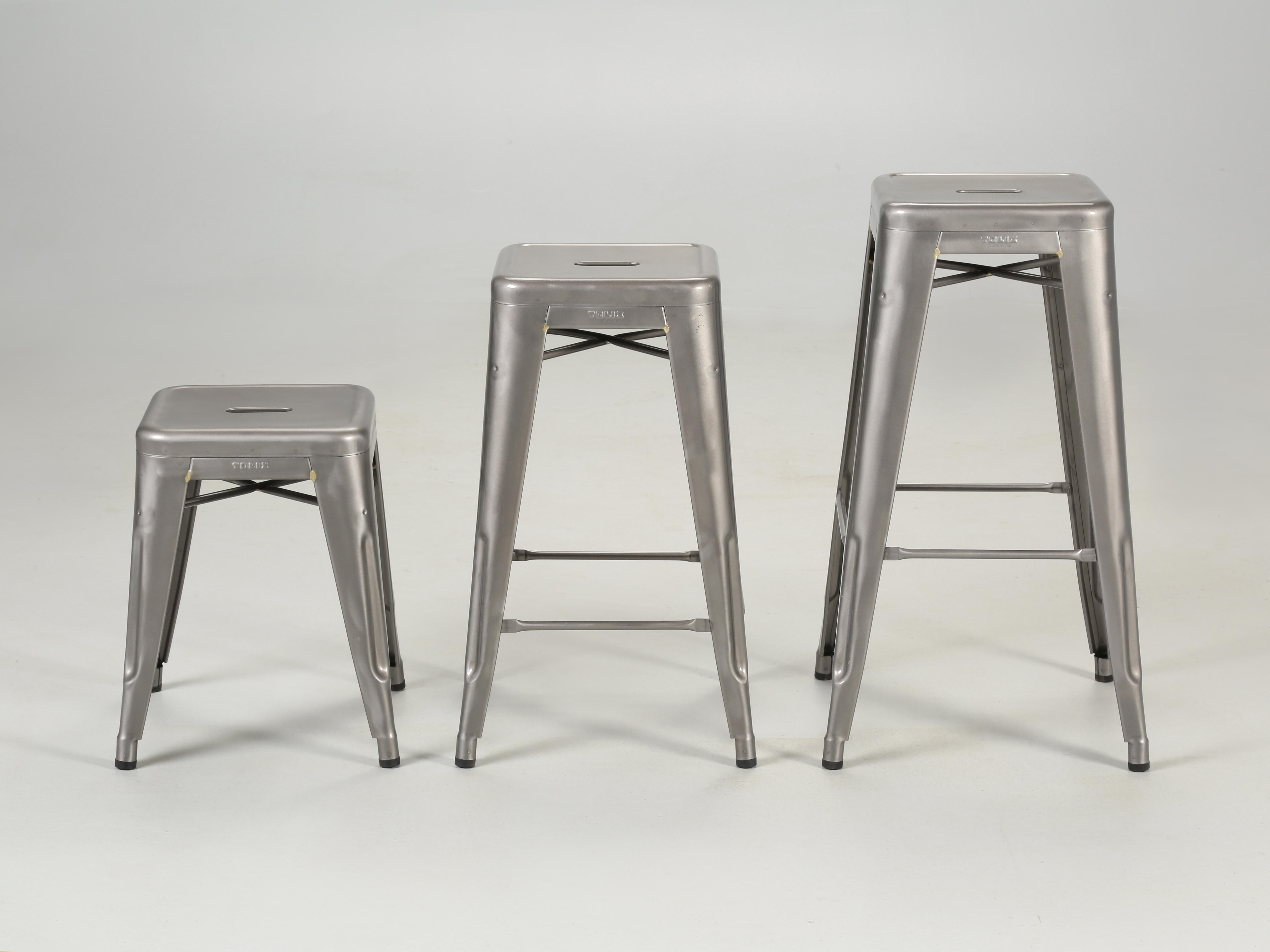 French Genuine Tolix Steel Stacking Stools Made in France