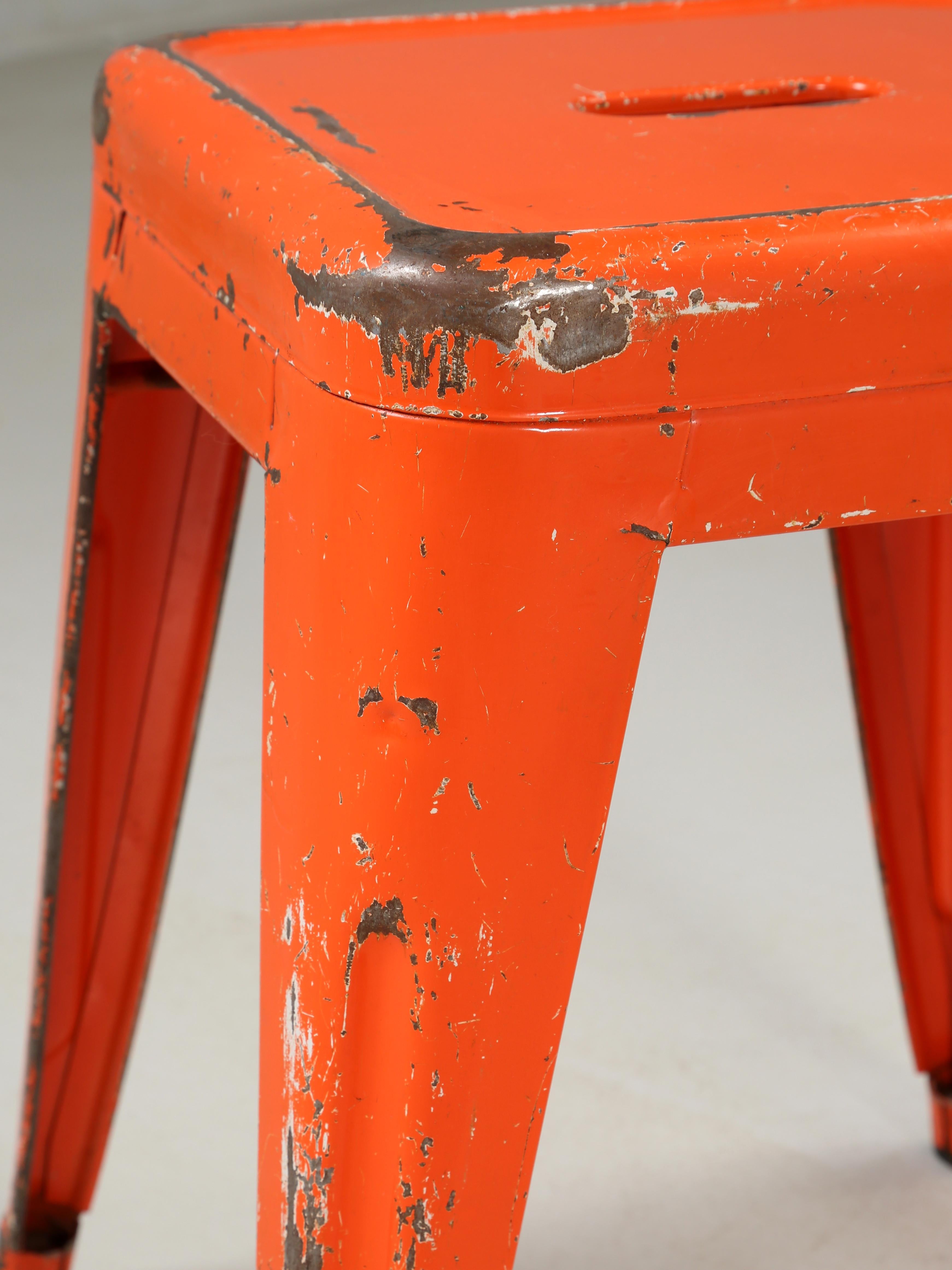 Steel Genuine Tolix Vintage Stacking Stools Dining Table Height Hundred's Available For Sale