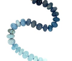 Genuine Turquoise and Opal Long Yellow Gold Necklace