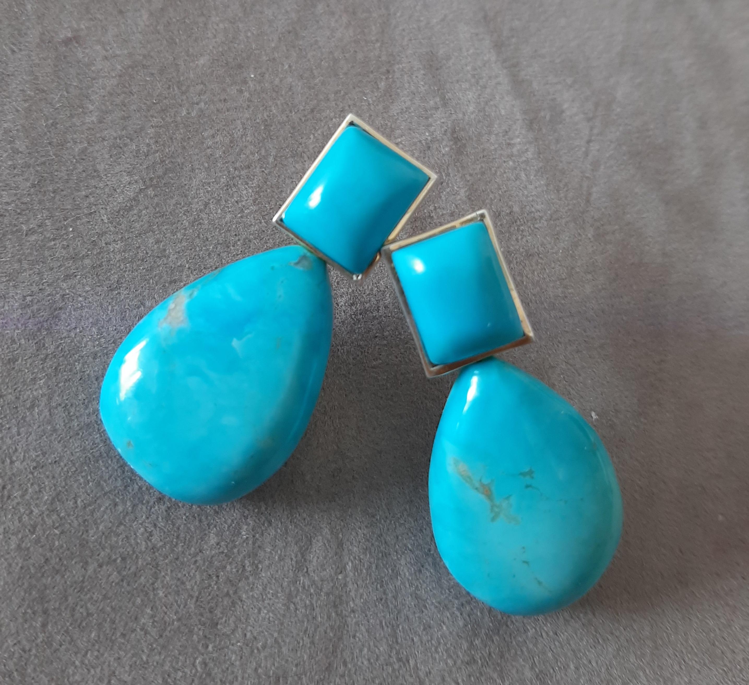 Genuine Turquoise Rectangular Cabs Turquoise Plai… - image 10