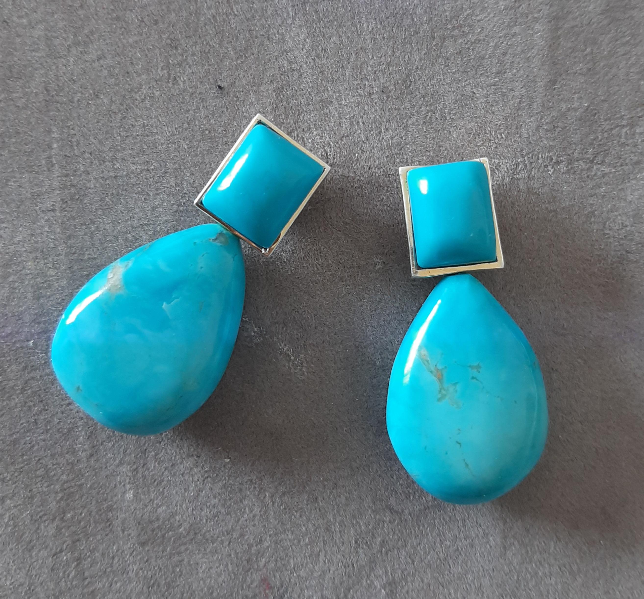 Genuine Turquoise Rectangular Cabs Turquoise Plai… - image 11