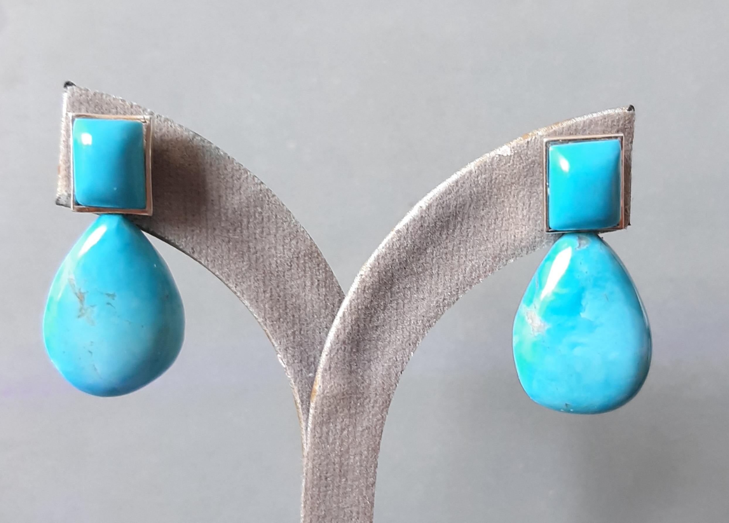 Genuine Turquoise Rectangular Cabs Turquoise Plai… - image 4