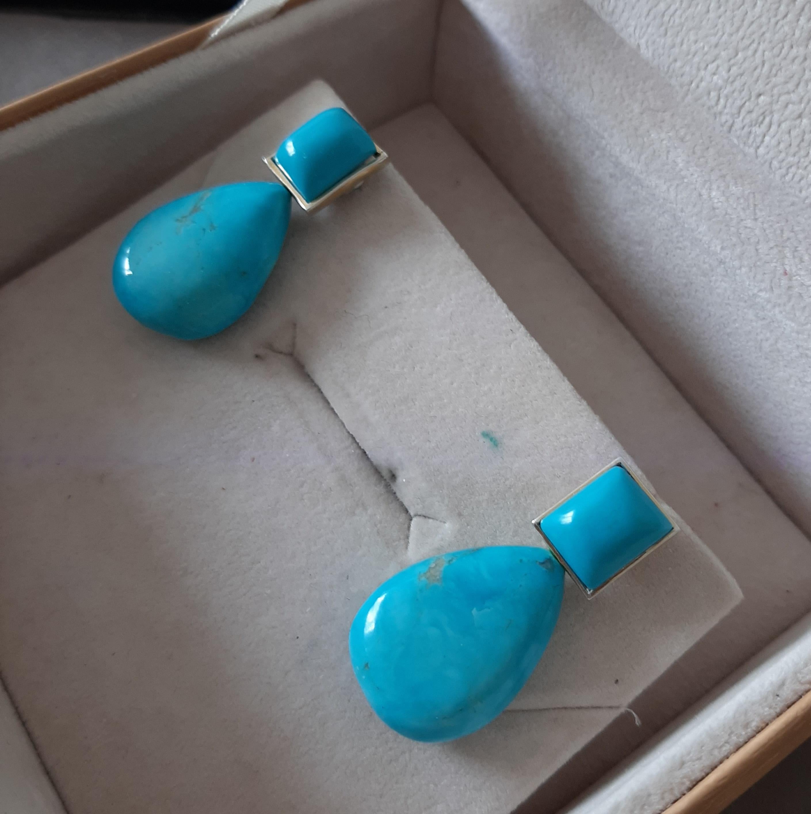 Genuine Turquoise Rectangular Cabs Turquoise Plai… - image 5