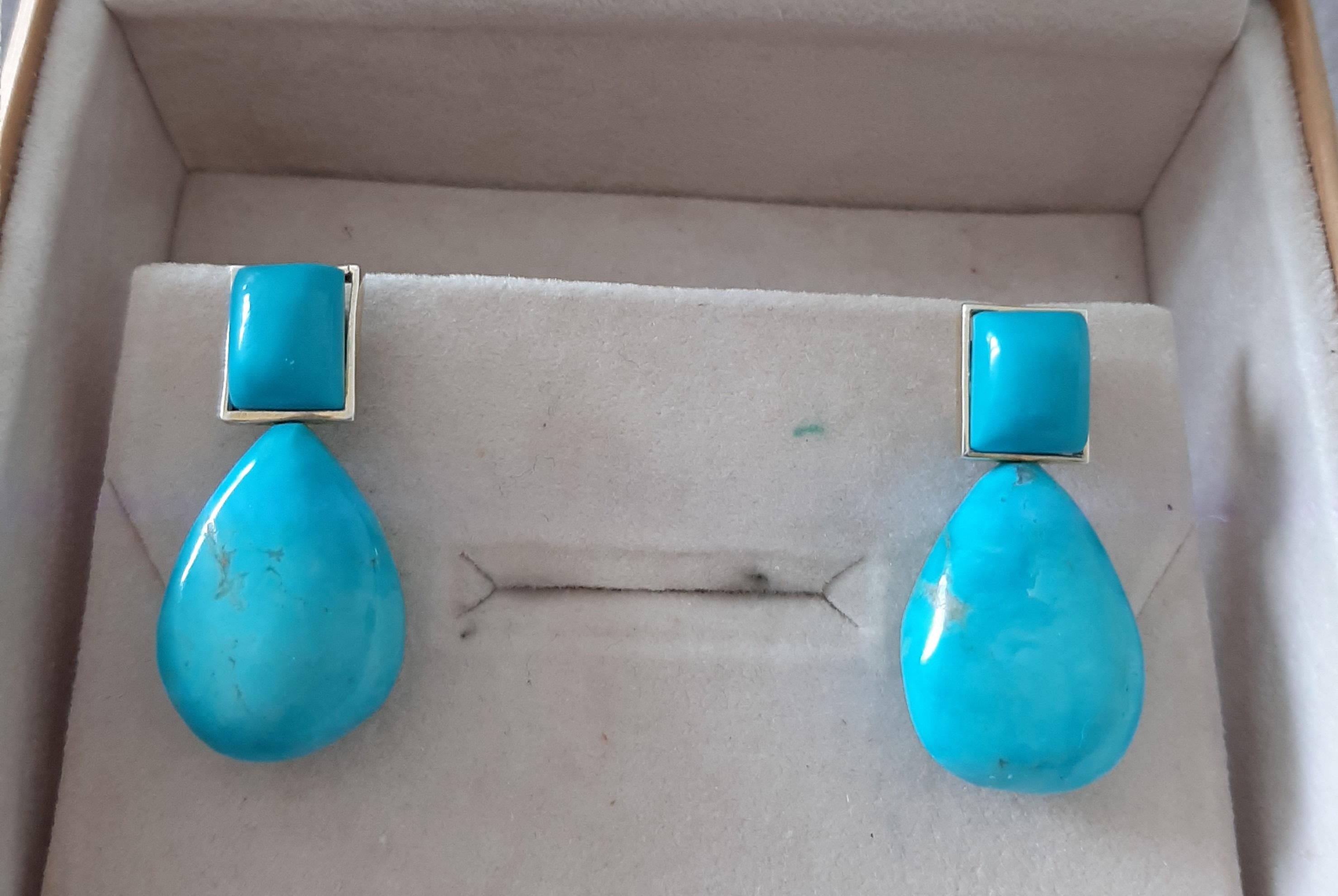 Genuine Turquoise Rectangular Cabs Turquoise Plai… - image 6