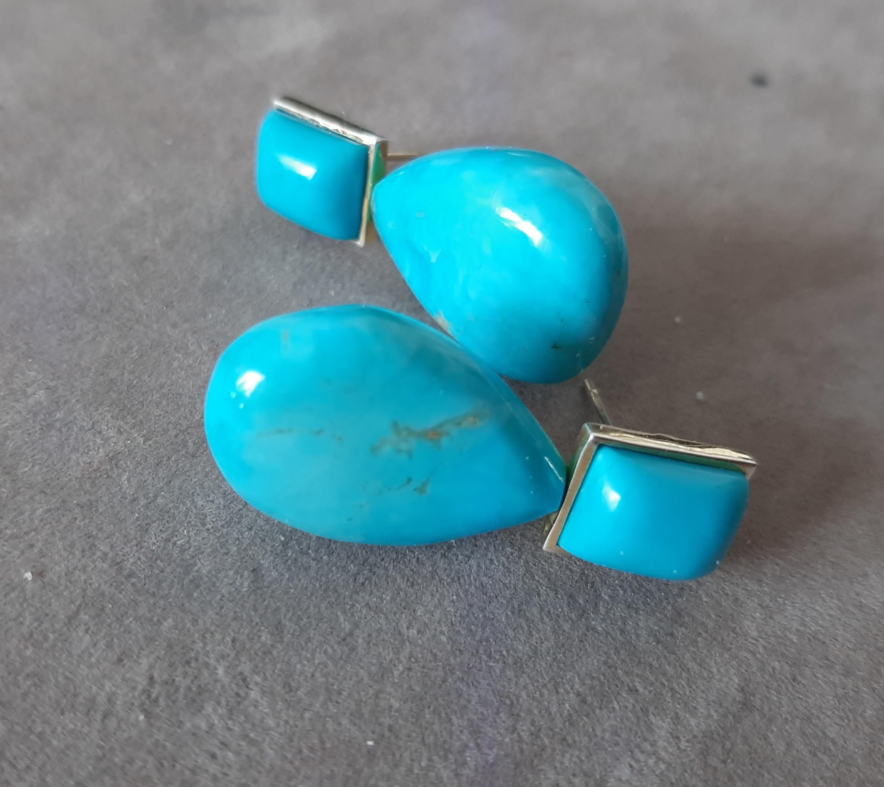 Genuine Turquoise Rectangular Cabs Turquoise Plai… - image 7