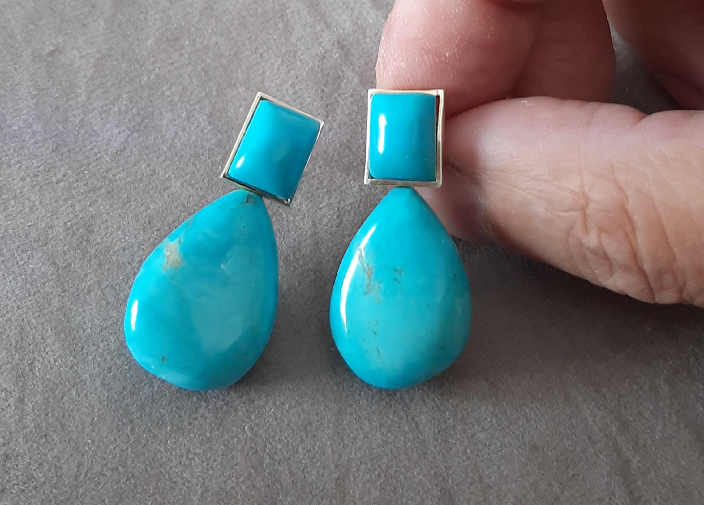 Genuine Turquoise Rectangular Cabs Turquoise Plai… - image 9