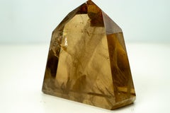 Genuine Unheated Natural Citrine Obelisk with Rare Feather Rainbow Inclusion