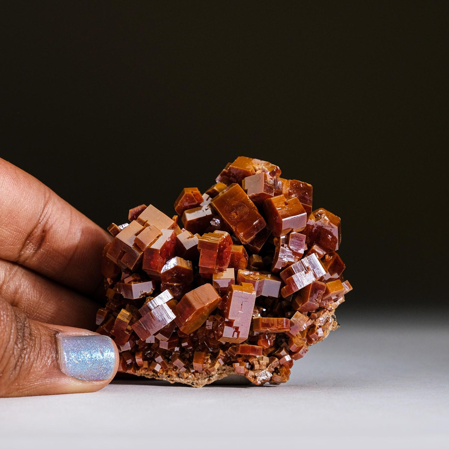 Moroccan Genuine Vanadinite Crystal Cluster on Matrix from Morocco (148.1 grams) For Sale