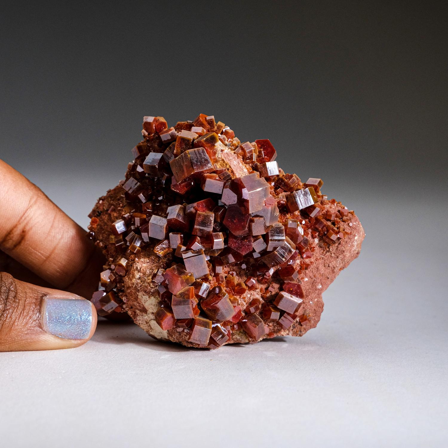 Genuine Vanadinite Crystal Cluster on Matrix from Morocco (183.4 grams) For Sale 1