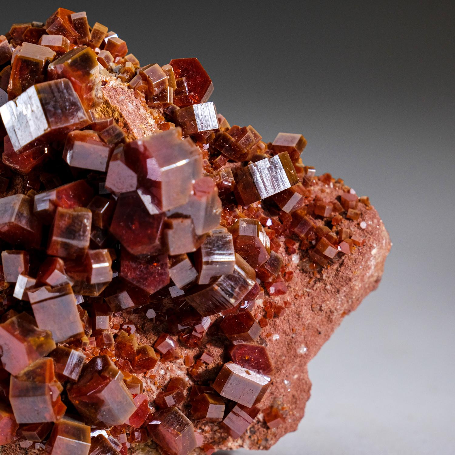 Genuine Vanadinite Crystal Cluster on Matrix from Morocco (183.4 grams) For Sale 2
