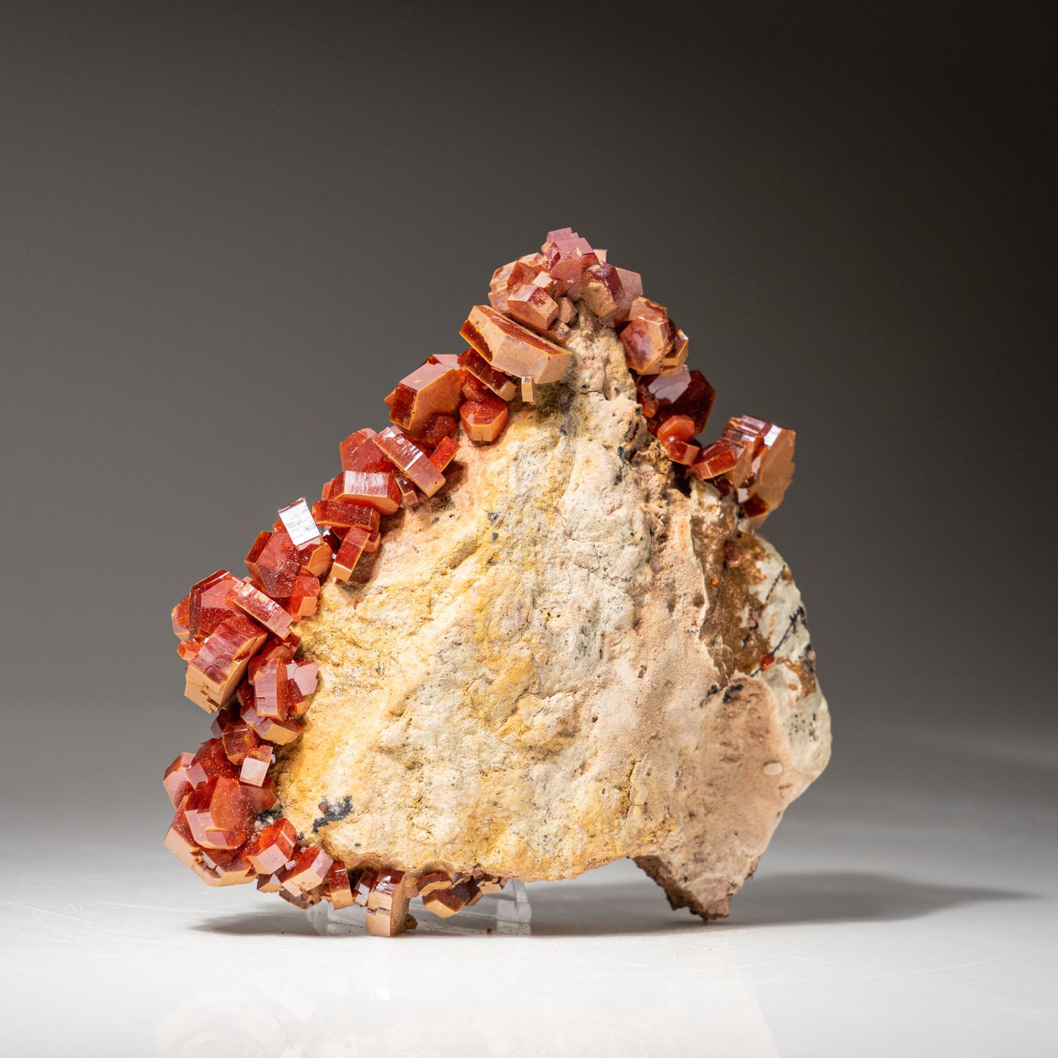 Other Genuine Vanadinite Crystal Cluster on Matrix from Morocco (410.7 grams) For Sale