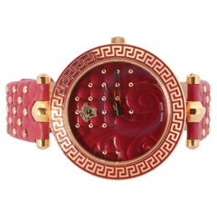 Genuine Versace Watch. VERSACE Vanitas XL Red Enamel Dial Rose Gold-tone.