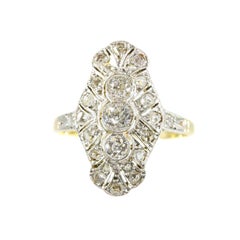 Genuine Vintage Art Deco Three-Stone Diamond Engagement Ring