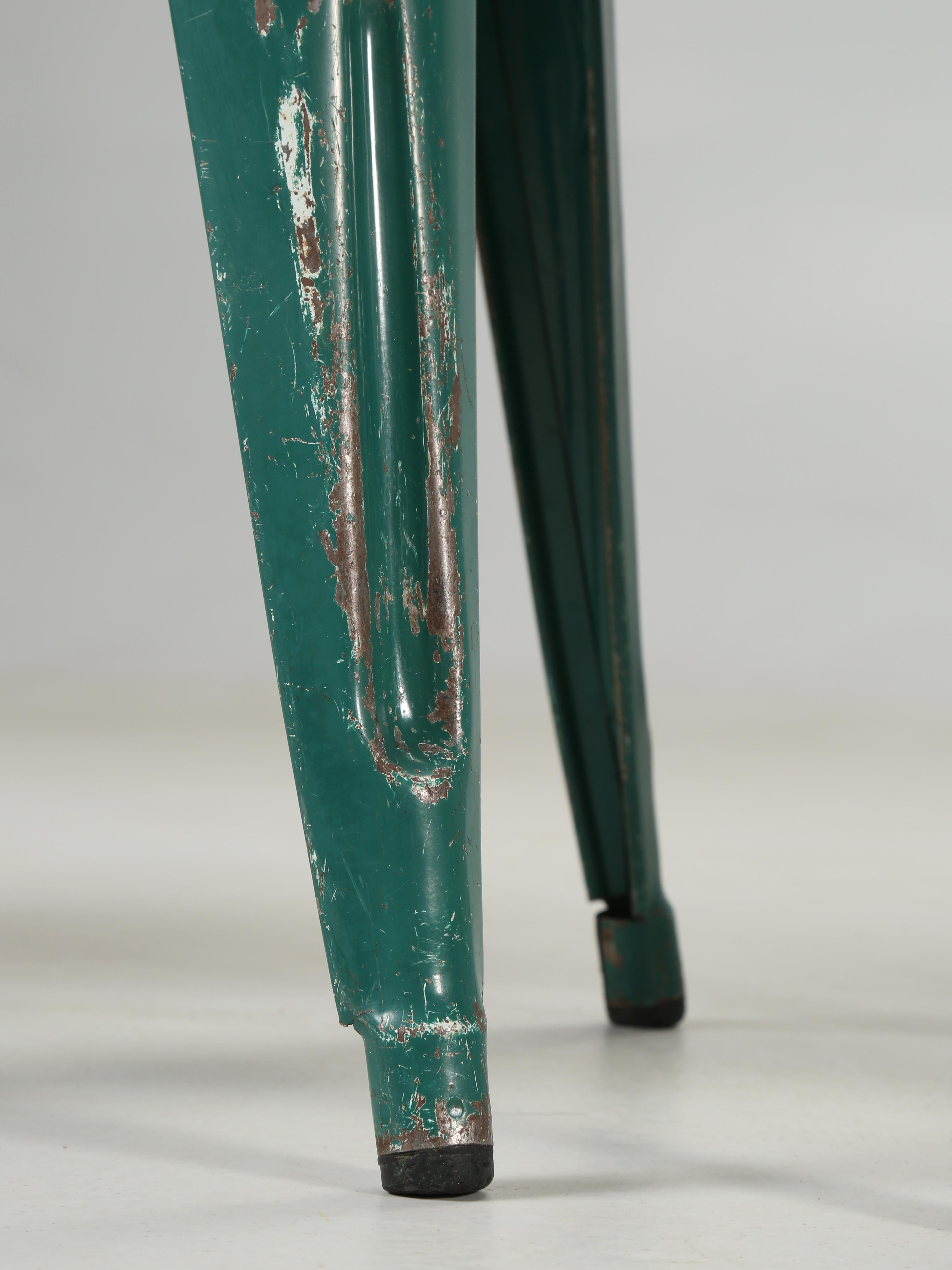 Genuine Vintage French Tolix Stacking Stools, Set '4' Green Nice Patina, 1960's 4