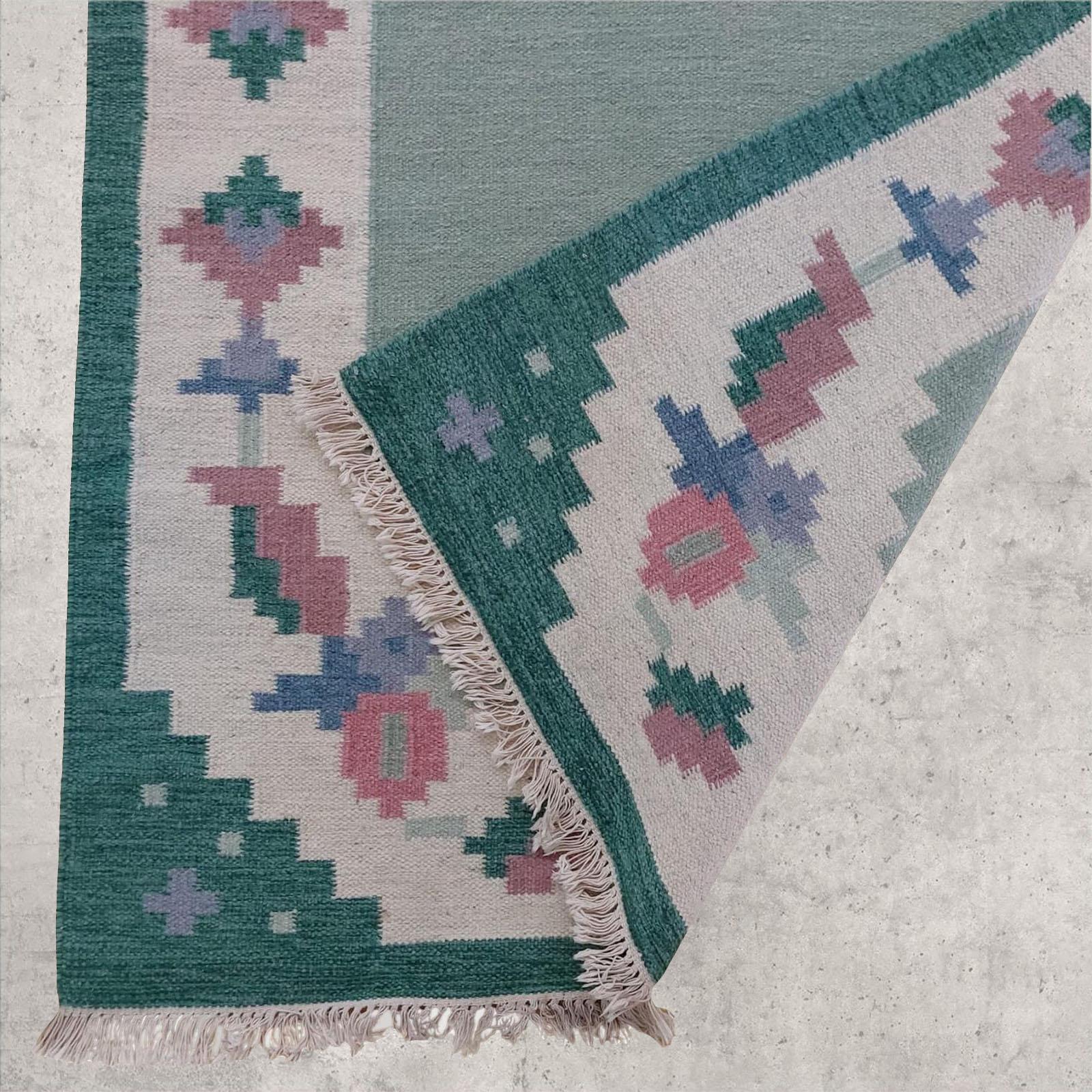 Genuine Vintage Scandinavian Flat Weaved Kilim Rug, 1950s In Good Condition For Sale In Bochum, NRW