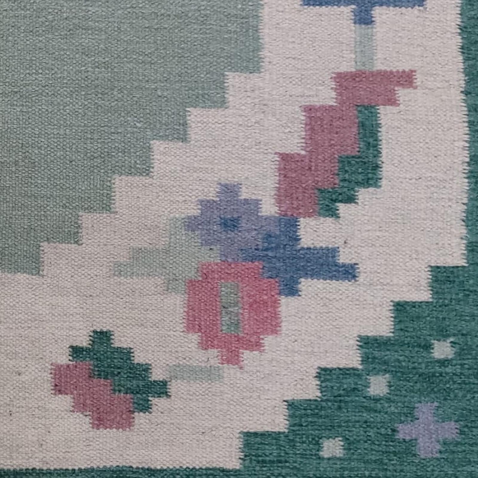 Mid-20th Century Genuine Vintage Scandinavian Flat Weaved Kilim Rug, 1950s For Sale