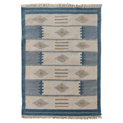 Genuine Vintage Scandinavian Flat Weaved Kilim Rug, 1950s