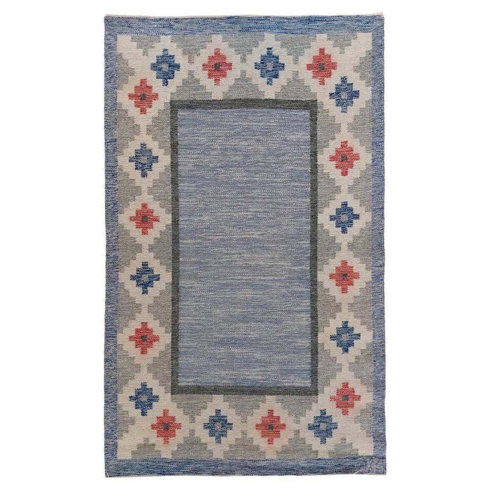 Doris Leslie Blau Vintage Swedish Flat Woven Rug Signed with Initial ...