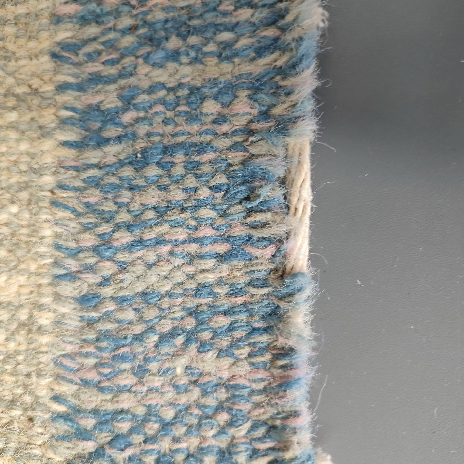 Genuine Vintage Swedish Kilim Rug, Geometric Design, attr. Karin Jönsson 1950s For Sale 9