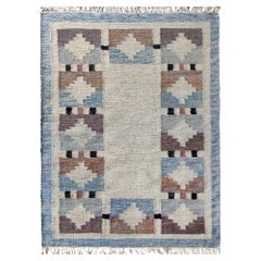 Genuine Vintage Swedish Rug, Geometric Design, Karin Jönsson, DEKOLET Collection