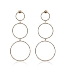 Genuine CVD Diamond Solid 14k Yellow Gold Jewelry Designer Dangle Earrings