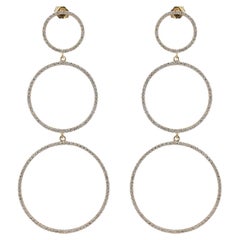 Genuine CVD Diamond Solid 14k Yellow Gold Jewelry Designer Dangle Earrings