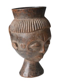 Genuine wooden carved cup from the Pende tribe, DR Congo, early 1900