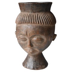 Genuine wooden carved cup from the Pende tribe, DR Congo, early 1900