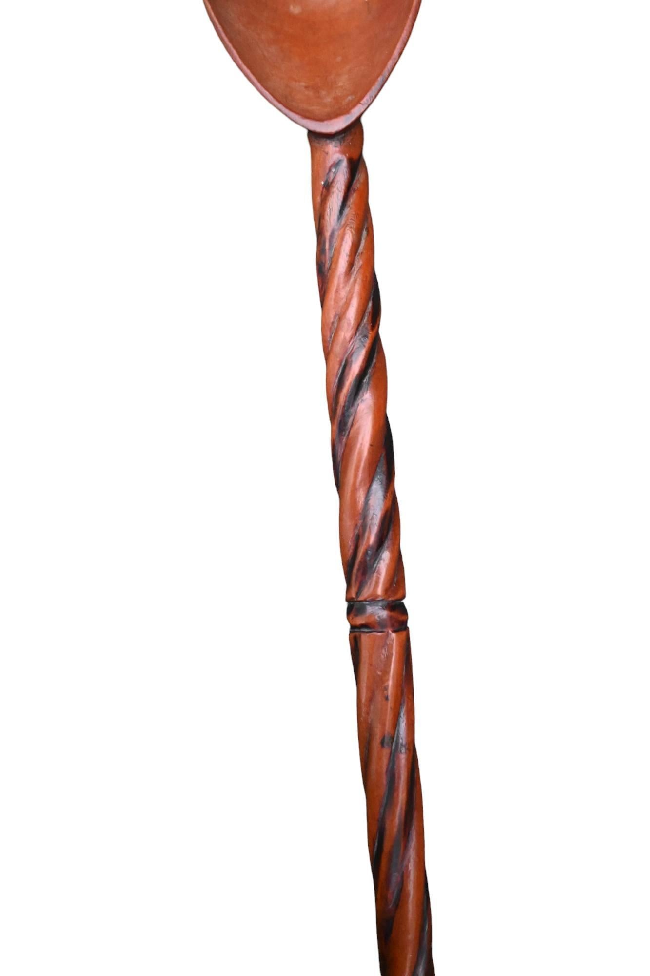 Auténtica cuchara de madera tallada de la tribu zulú, Sudáfrica, principios de 1900 Tribal en venta